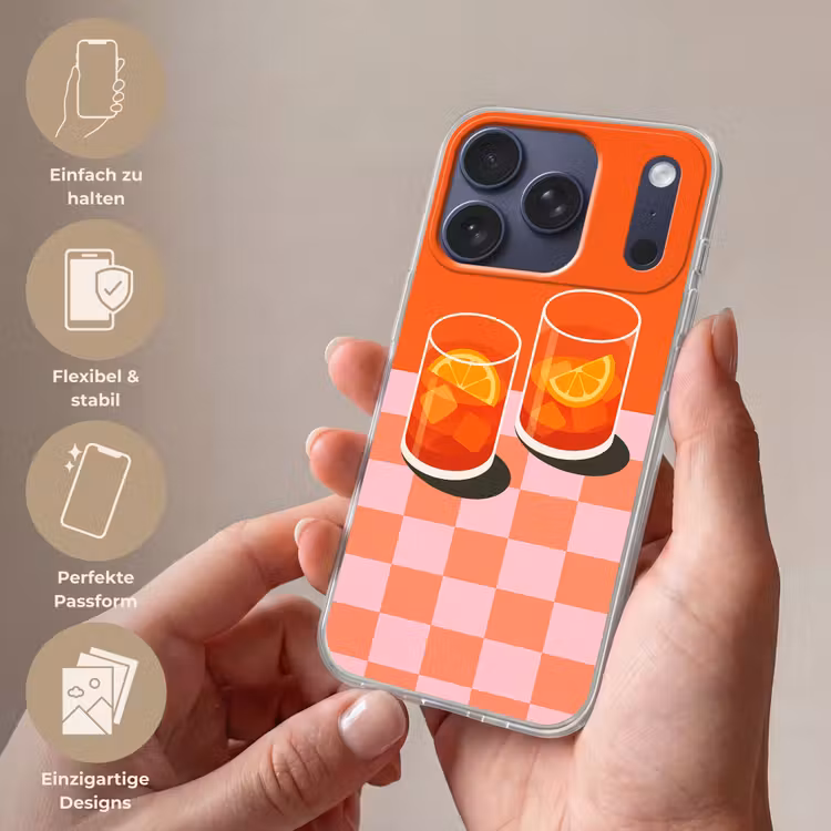 Sinaasappel - Glazen - Oranje Telefoonhoesje iPhone 17 Pro klein -sfeer3_DE
