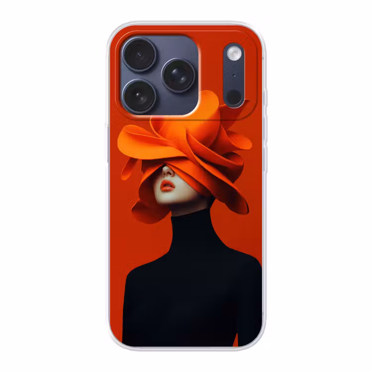 Oranje - Hoed - Vrouw Telefoonhoesje iPhone 17 Pro klein -3d
