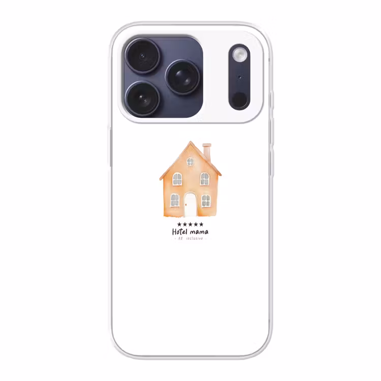 Oranje - Huisje - Quote - Hotel Telefoonhoesje iPhone 17 Pro klein -3d