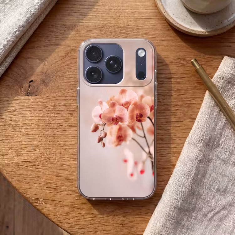 Orchidee - Bloemen - Roze - Bloemblaadjes Telefoonhoesje iPhone 17 Pro klein -sfeer1