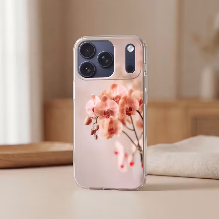 Orchidee - Bloemen - Roze - Bloemblaadjes Telefoonhoesje iPhone 17 Pro klein -sfeer2