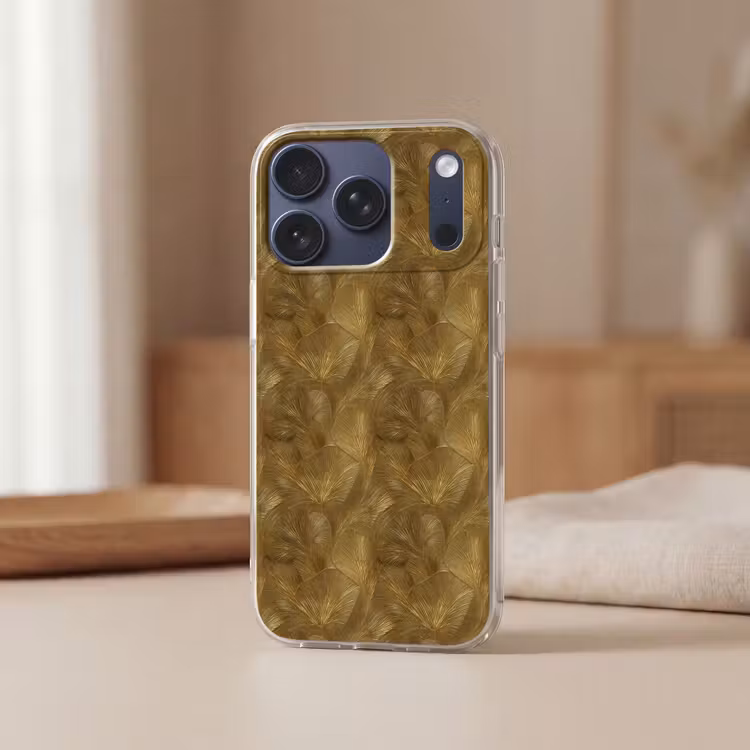 Organisch - Lijnen - Goud Telefoonhoesje iPhone 17 Pro klein 878 -sfeer2