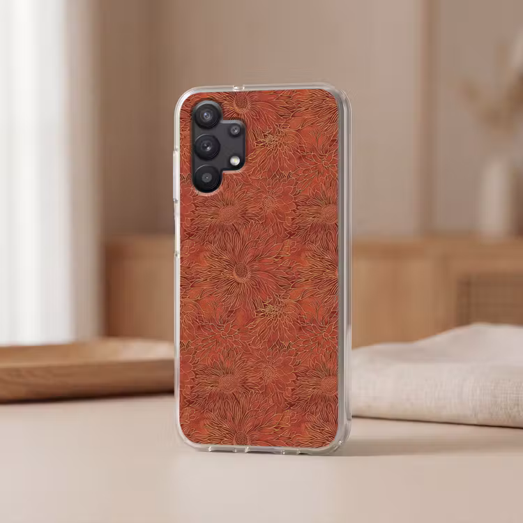 Oosters - Bloemen - Terracotta Telefoonhoesje Samsung Galaxy A32 5G klein 346 -sfeer2