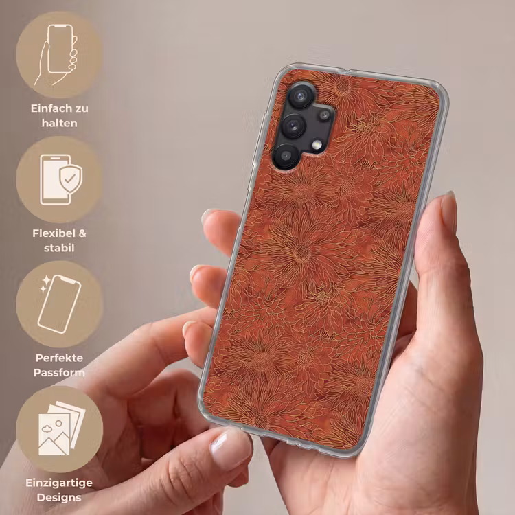 Oosters - Bloemen - Terracotta Telefoonhoesje Samsung Galaxy A32 5G klein 346 -sfeer3_DE