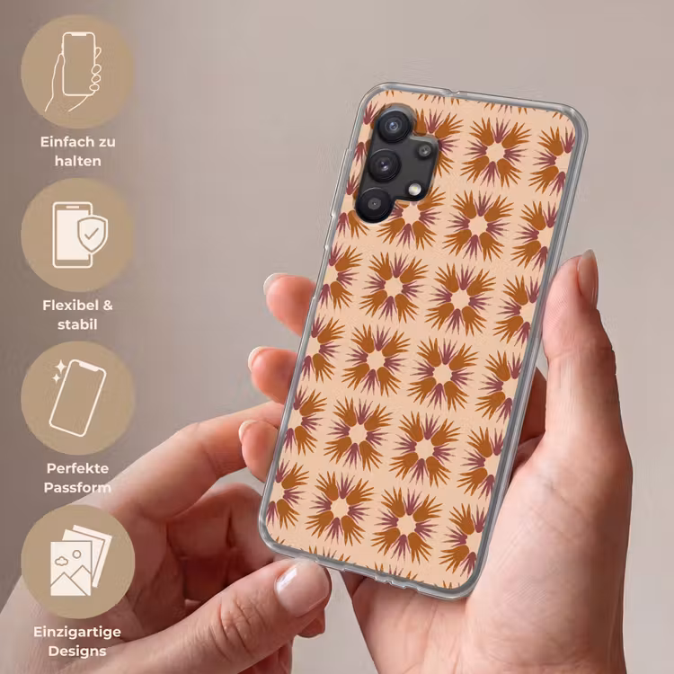 Ornament - Patroon - Oker Telefoonhoesje Samsung Galaxy A32 5G klein 346 -sfeer3_DE