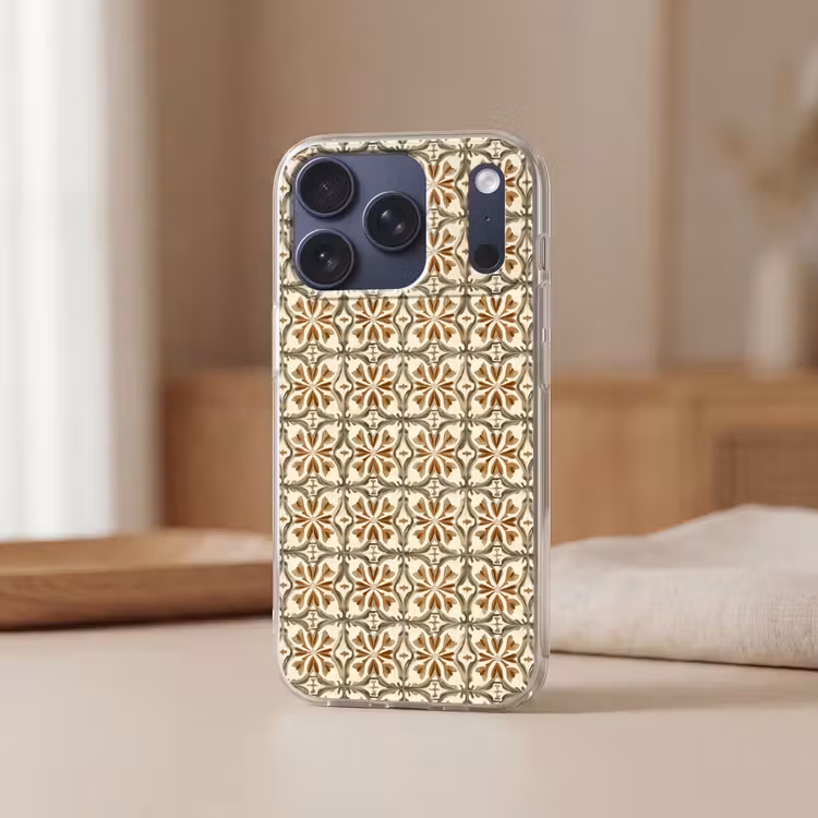 Siertegel - Patroon - Bruin Telefoonhoesje iPhone 17 Pro klein 878 -sfeer2