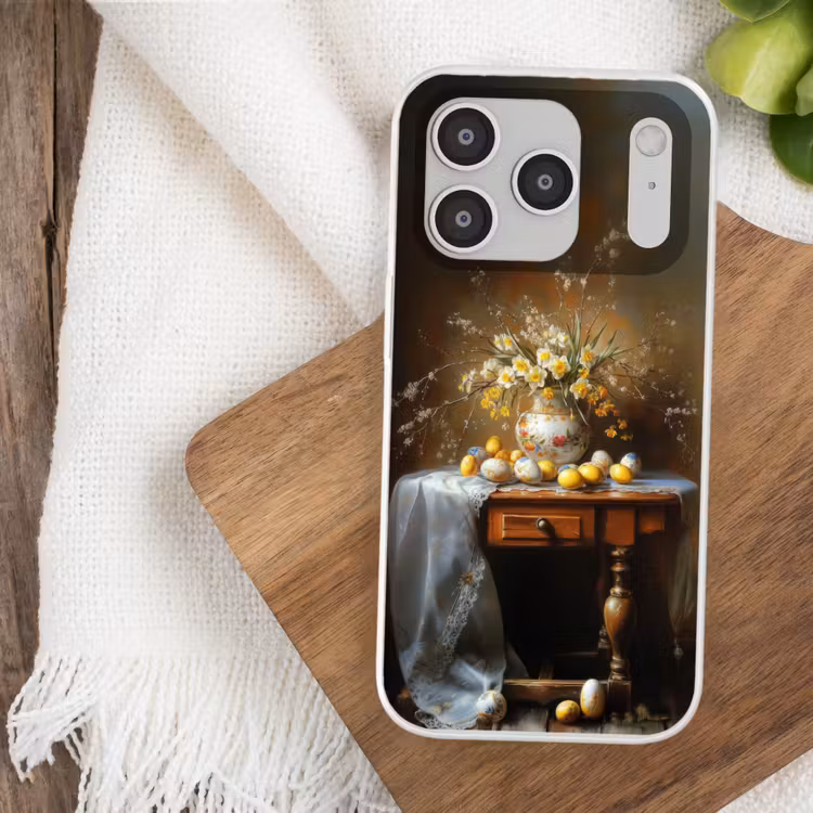 Paaseieren - Stilleven - Vaas Telefoonhoesje iPhone 17 Pro klein -sfeer1