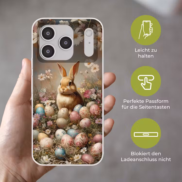 Paashaas - Lente - Paaseieren Telefoonhoesje iPhone 17 Pro klein -sfeer3_DE