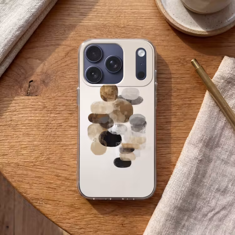 Ovaal - Kleurvlakken - Penseelstreken Telefoonhoesje iPhone 17 Pro klein -sfeer1