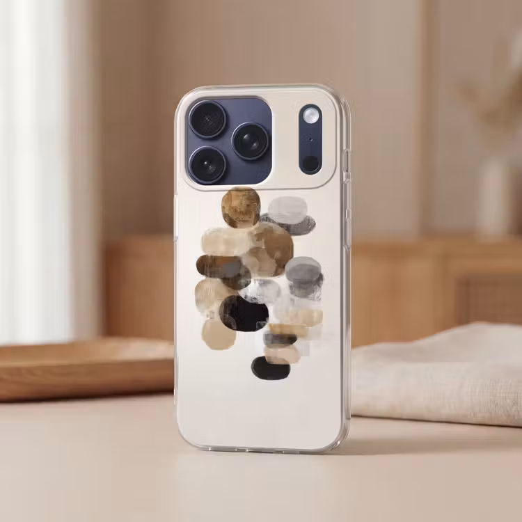 Ovaal - Kleurvlakken - Penseelstreken Telefoonhoesje iPhone 17 Pro klein -sfeer2