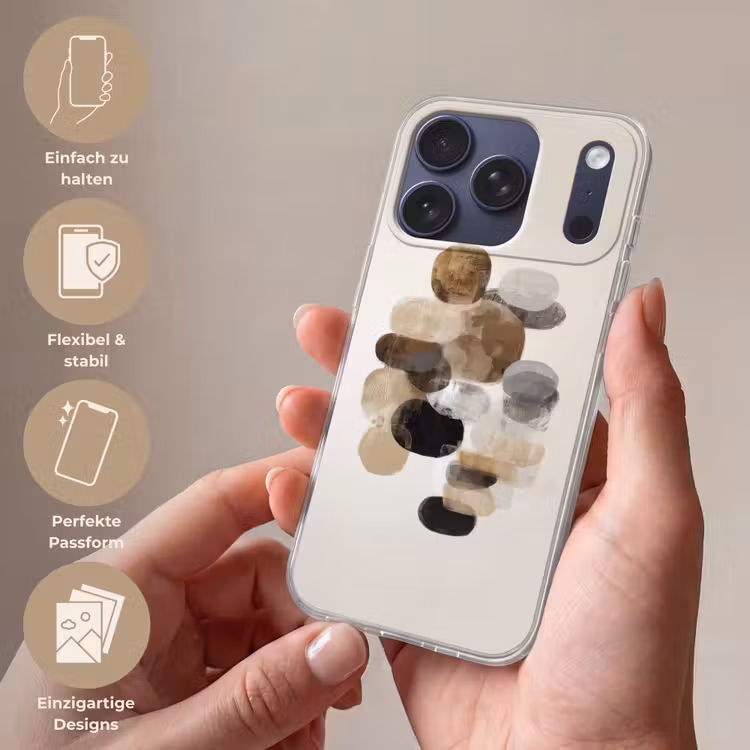 Ovaal - Kleurvlakken - Penseelstreken Telefoonhoesje iPhone 17 Pro klein -sfeer3_DE