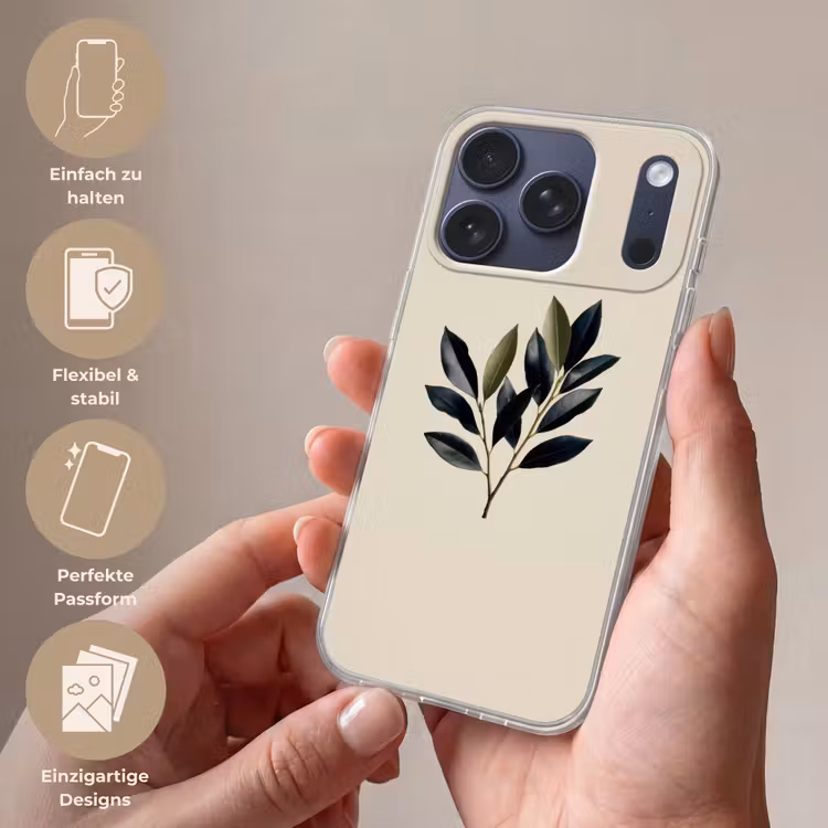 Ovaal - Olijfgroen - Simpel Telefoonhoesje iPhone 17 Pro klein -sfeer3_DE