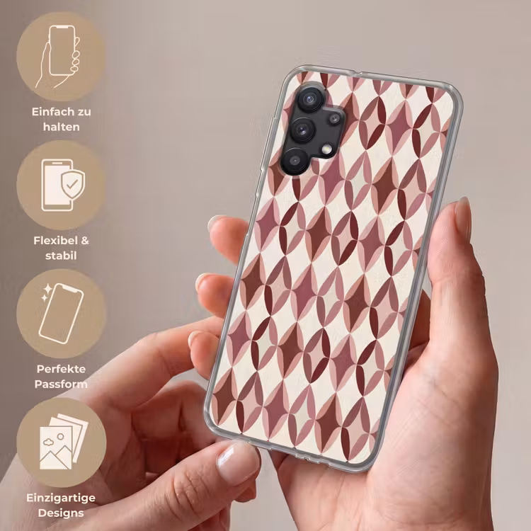 Ovaal - Textuur - Roze Telefoonhoesje Samsung Galaxy A32 5G klein 346 -sfeer3_DE