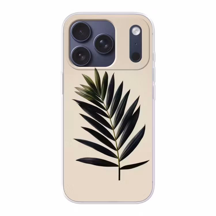 Palmblad - Donkere bladen - Subtiel Telefoonhoesje iPhone 17 Pro klein -3d