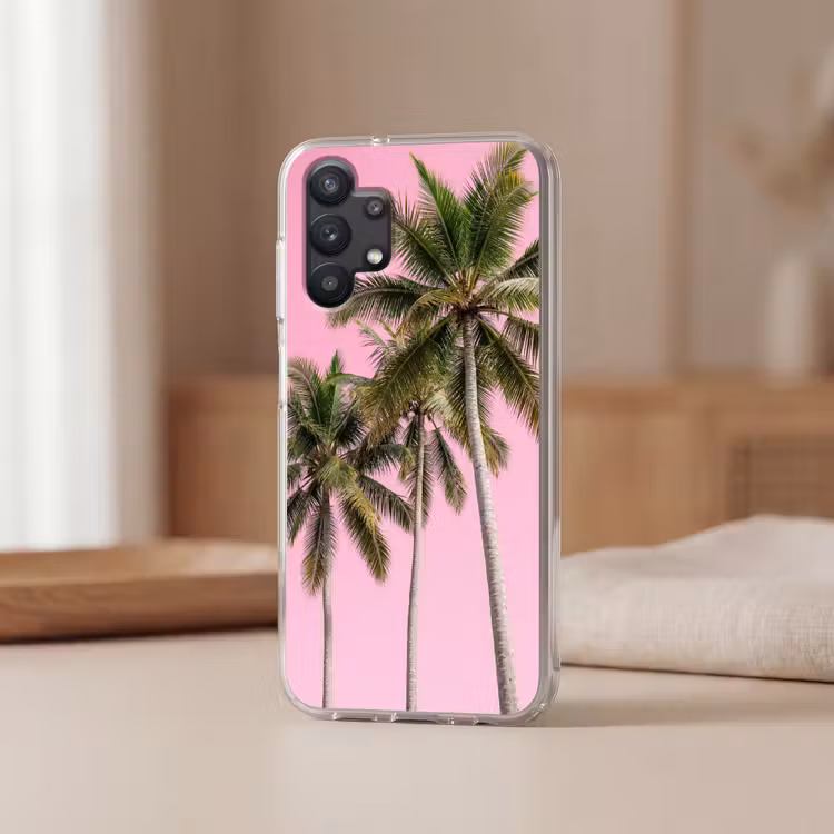 Palmboom - Tropisch - Pink Telefoonhoesje Samsung Galaxy A32 5G klein -sfeer2
