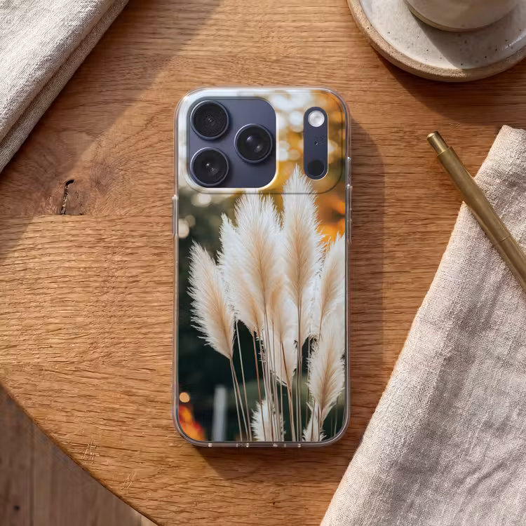 Pampasgras - Pluimen - Sierlijk Telefoonhoesje iPhone 17 Pro klein -sfeer1