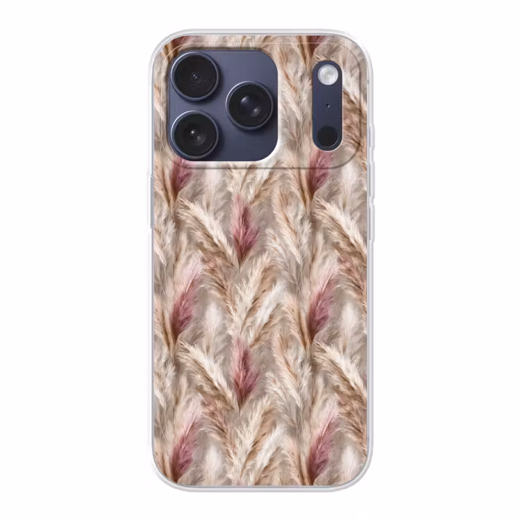 Pampasgras - Pluizig - Kleurrijk Telefoonhoesje iPhone 17 Pro klein 878 -3d