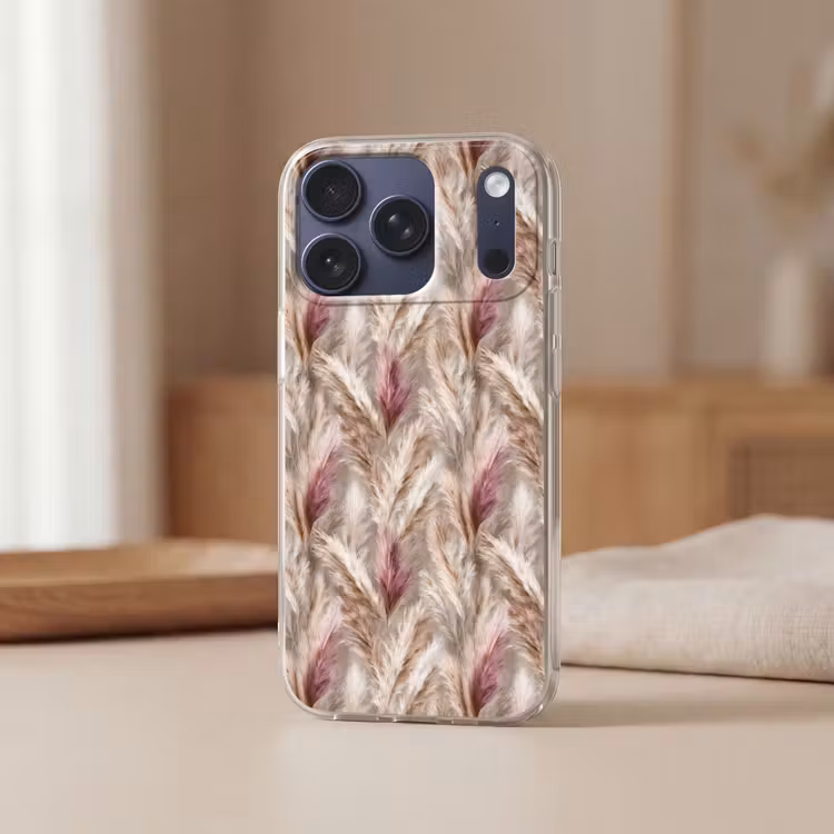 Pampasgras - Pluizig - Kleurrijk Telefoonhoesje iPhone 17 Pro klein 878 -sfeer2