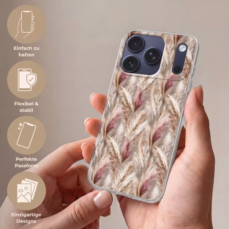 Pampasgras - Pluizig - Kleurrijk Telefoonhoesje iPhone 17 Pro klein 878 -sfeer3_DE