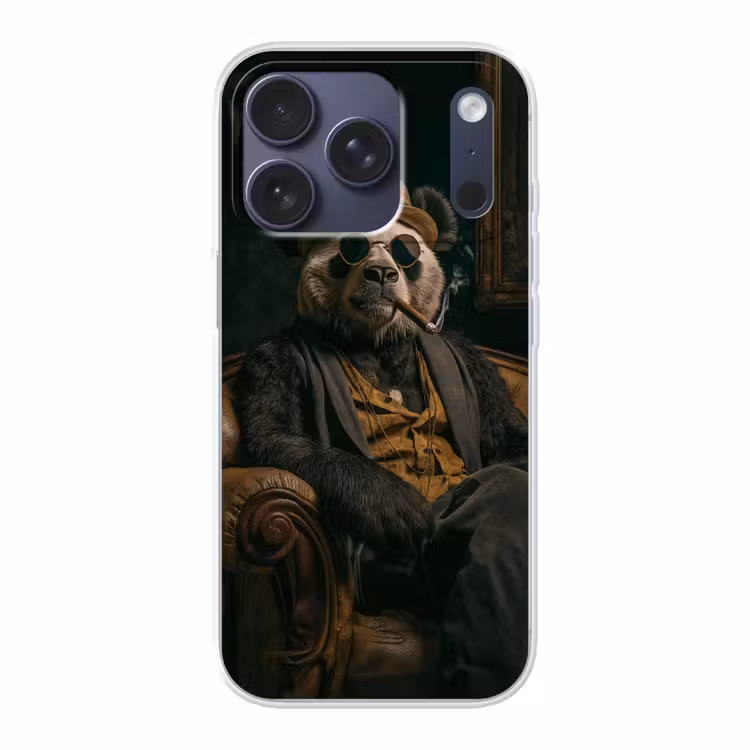 Panda - Hoed - Bril - Pak Telefoonhoesje iPhone 17 Pro klein -3d