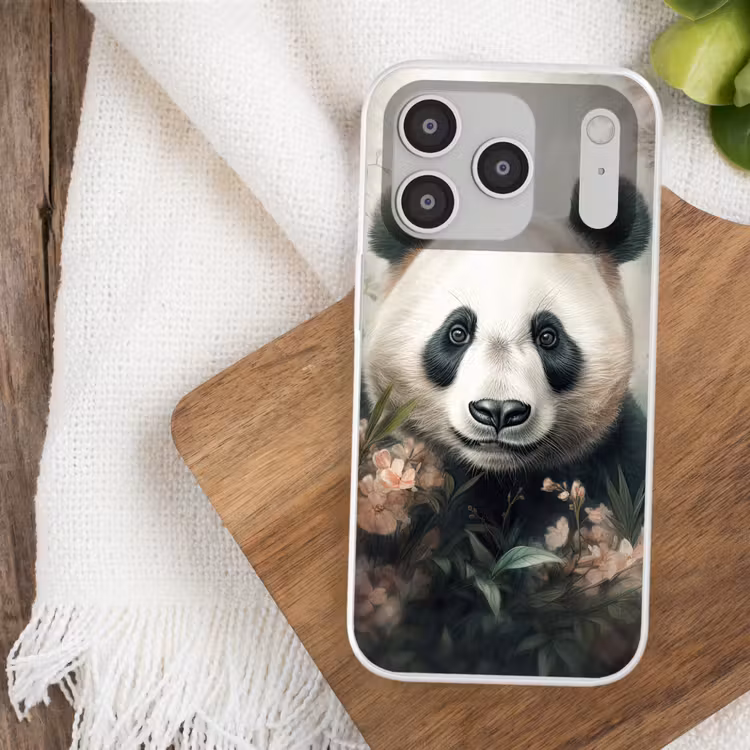 Panda - Dieren - Bloemen - Planten Telefoonhoesje iPhone 17 Pro klein -sfeer1