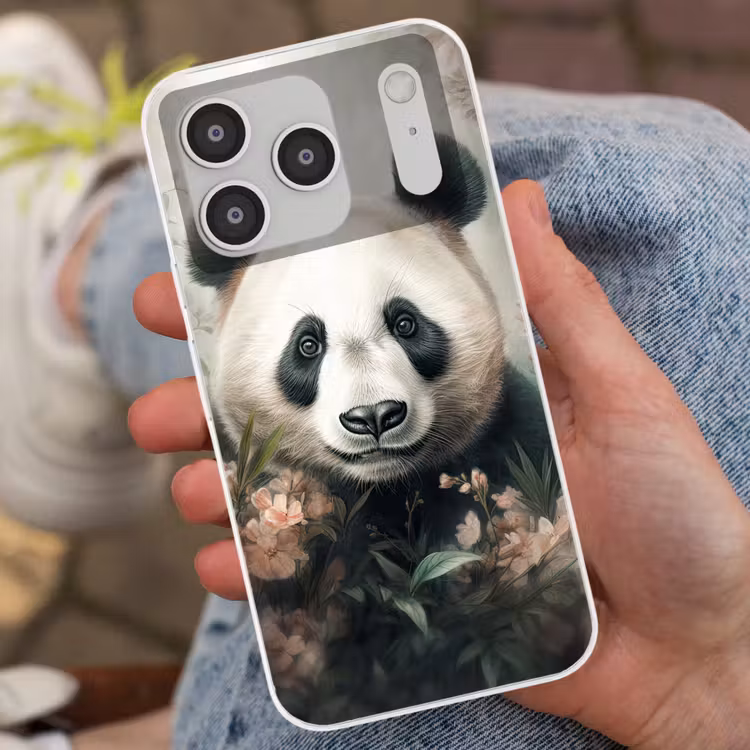 Panda - Dieren - Bloemen - Planten Telefoonhoesje iPhone 17 Pro klein -sfeer2