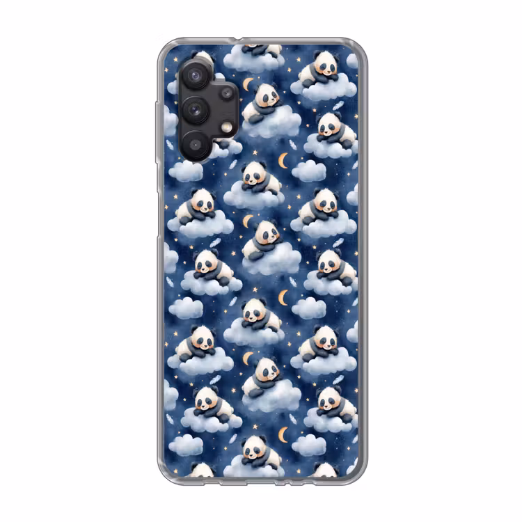 Panda's - Slapen - Blauw Telefoonhoesje Samsung Galaxy A32 5G klein 346 -3d
