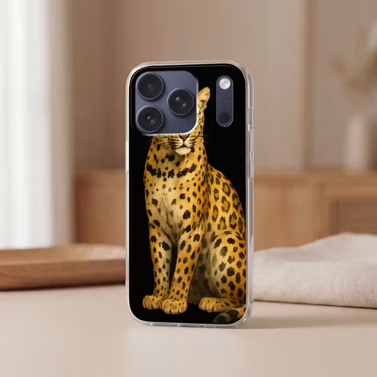 Panter - Realistisch - Bruin Telefoonhoesje iPhone 17 Pro klein -sfeer2