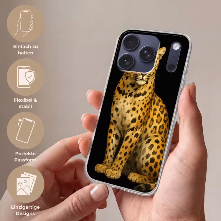 Panter - Realistisch - Bruin Telefoonhoesje iPhone 17 Pro klein -sfeer3_DE