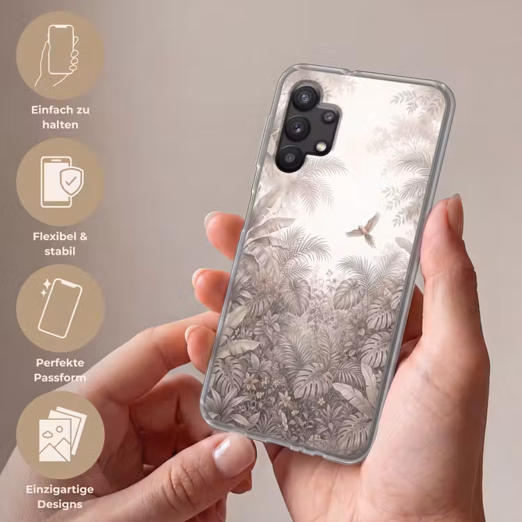 Papagaai - Jungle - Tropisch Telefoonhoesje Samsung Galaxy A32 5G klein -sfeer3_DE