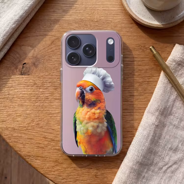 Papegaai - Koksmuts - Nieuwsgierig - Vogel Telefoonhoesje iPhone 17 Pro klein -sfeer1