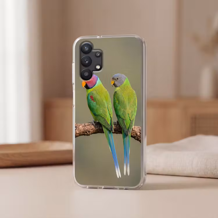 Papagaai - Tak - Natuur - Kleurrijk Telefoonhoesje Samsung Galaxy A32 5G klein -sfeer2
