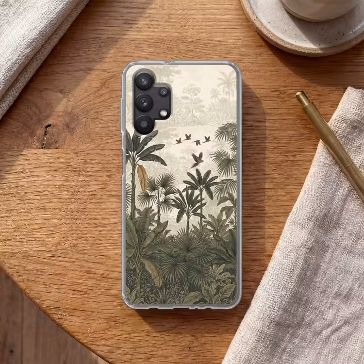 Papagaaien - Jungle - Tropisch - Green Telefoonhoesje Samsung Galaxy A32 5G klein -sfeer1