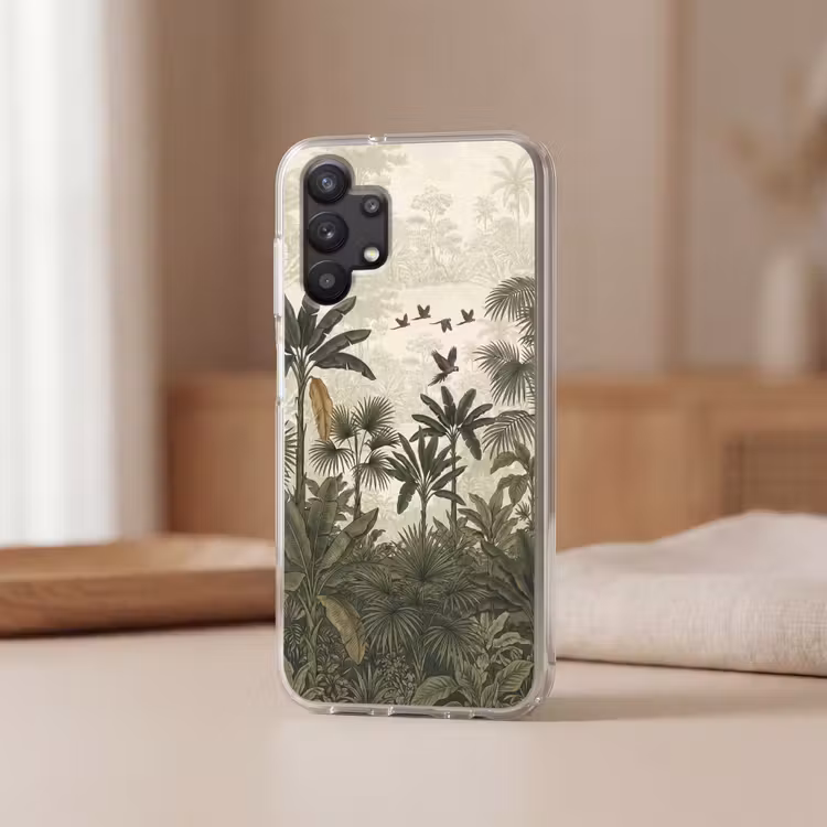 Papagaaien - Jungle - Tropisch - Green Telefoonhoesje Samsung Galaxy A32 5G klein -sfeer2