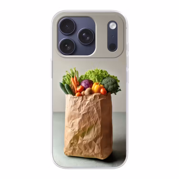 Papieren - Boodschappen - Groente - Kleurrijk Telefoonhoesje iPhone 17 Pro klein -3d