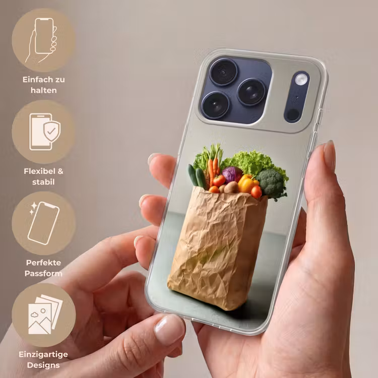 Papieren - Boodschappen - Groente - Kleurrijk Telefoonhoesje iPhone 17 Pro klein -sfeer3_DE