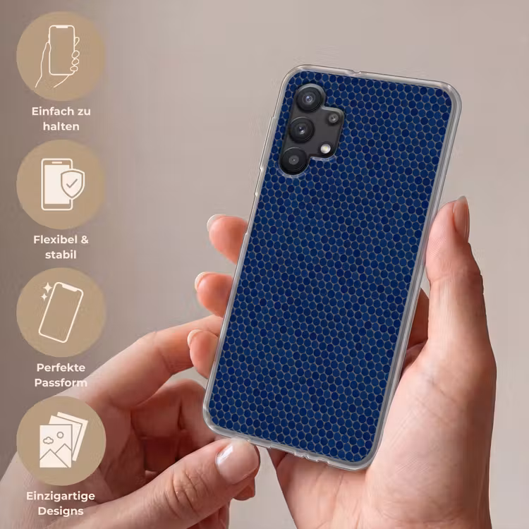 Penny - Mozaïek - Donkerblauw Telefoonhoesje Samsung Galaxy A32 5G klein 346 -sfeer3_DE