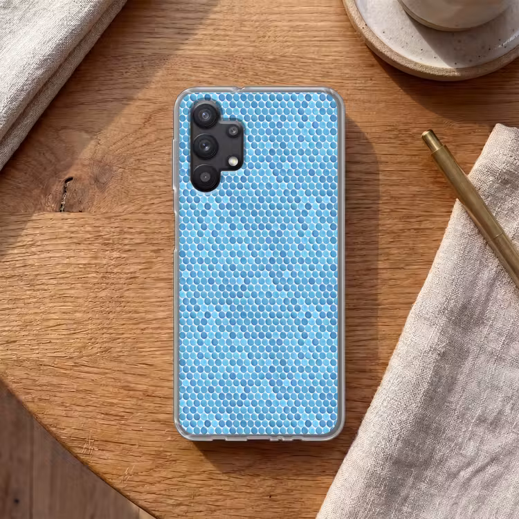 Penny - Mozaïek - Lichtblauw Telefoonhoesje Samsung Galaxy A32 5G klein 346 -sfeer1