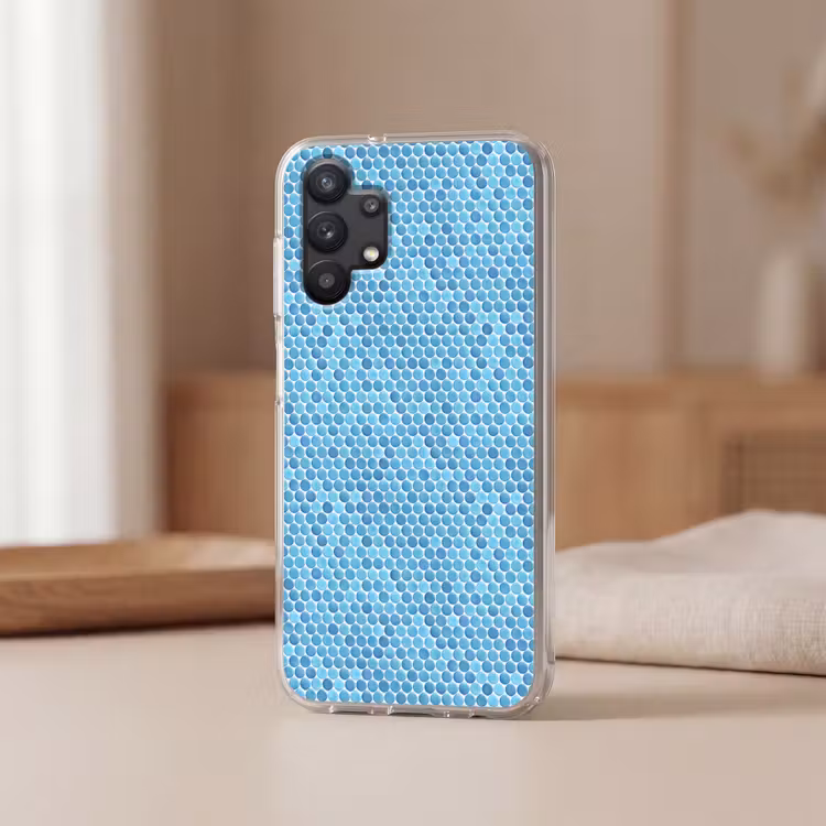 Penny - Mozaïek - Lichtblauw Telefoonhoesje Samsung Galaxy A32 5G klein 346 -sfeer2