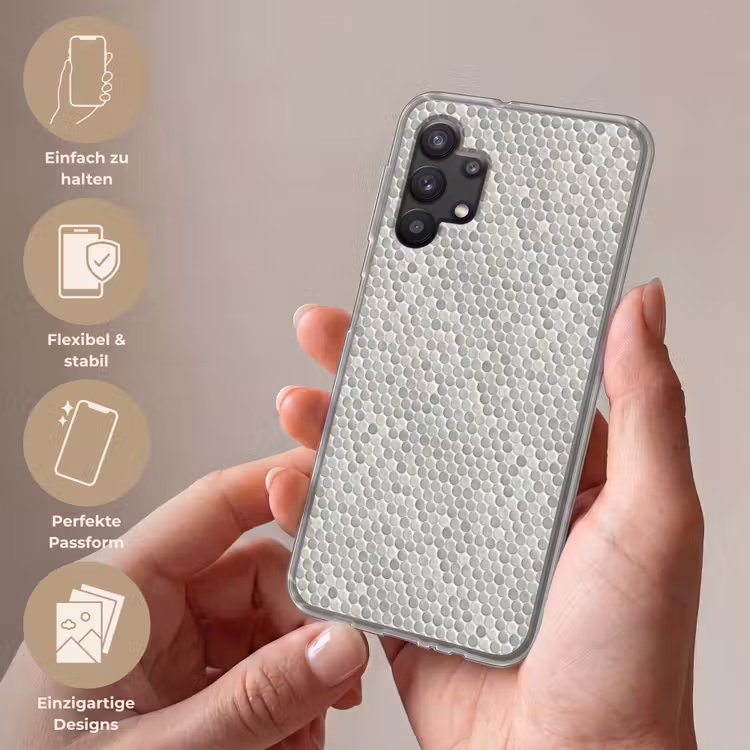 Penny - Mozaïek - Lichtgrijs Telefoonhoesje Samsung Galaxy A32 5G klein 346 -sfeer3_DE