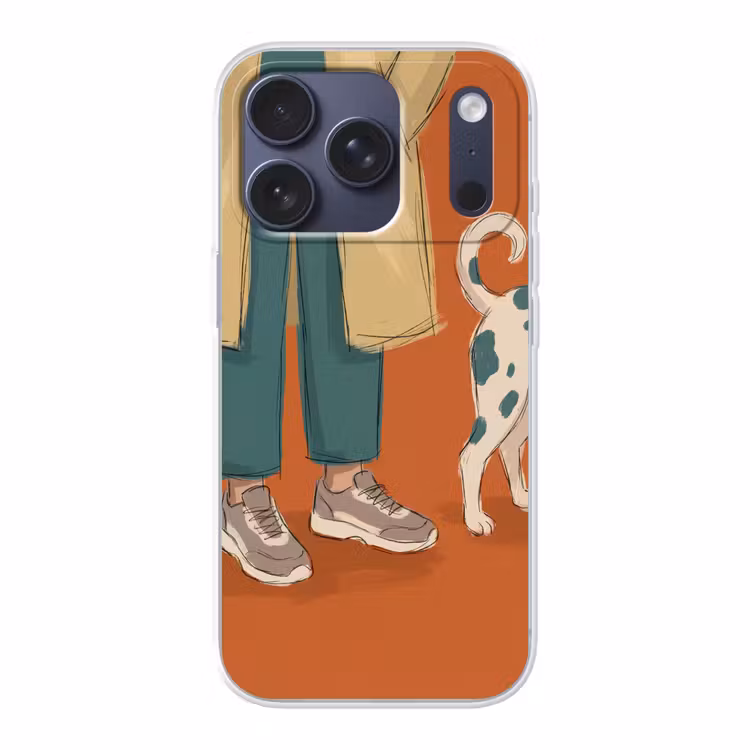 Persoon - Hond - Dieren - Illustratie - Modern Telefoonhoesje iPhone 17 Pro klein -3d