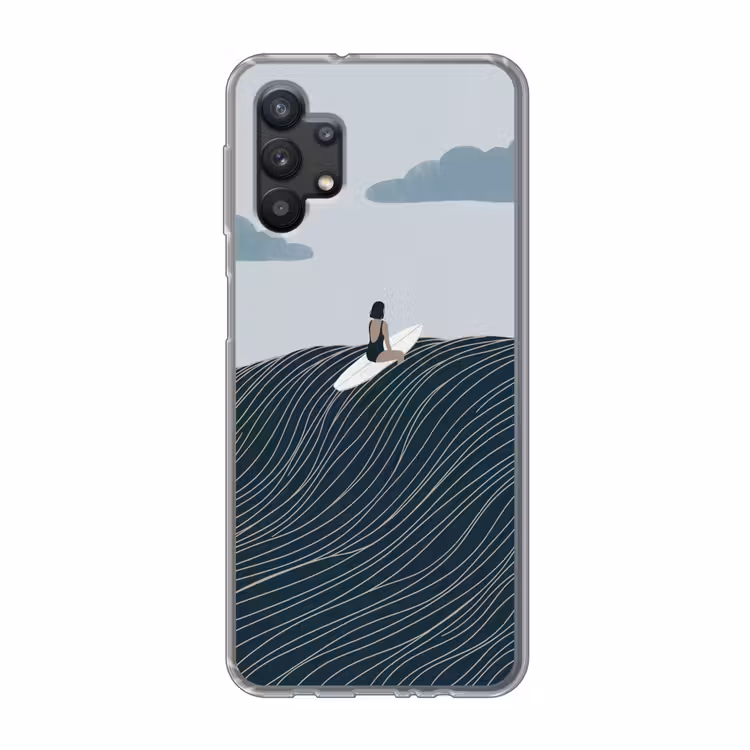 Persoon - Surfen - Oceaan - Natuur - Modern Telefoonhoesje Samsung Galaxy A32 5G klein -3d