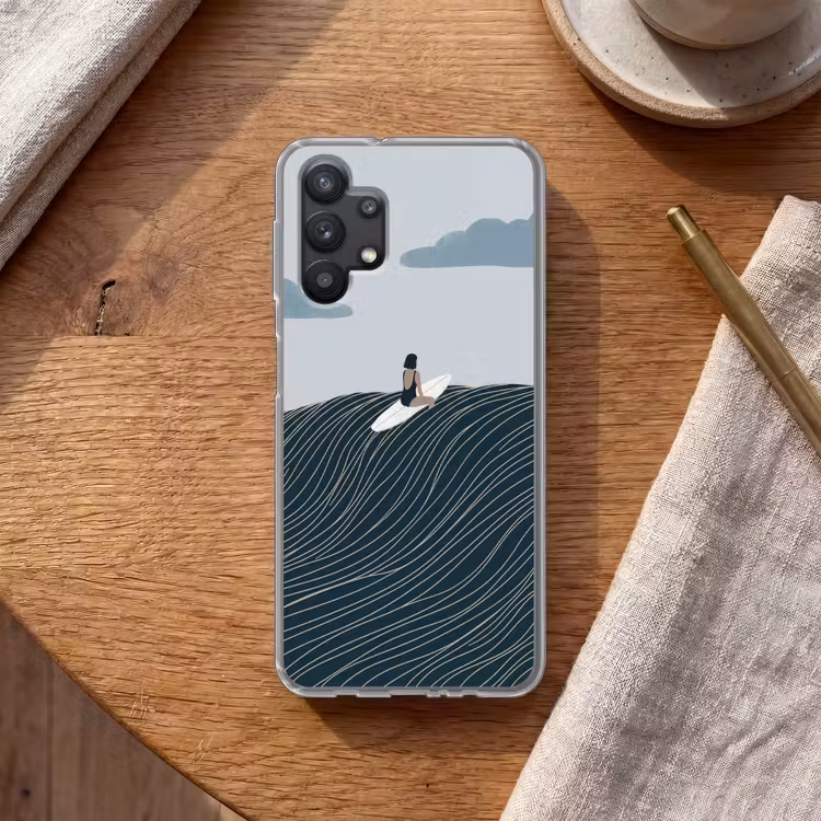 Persoon - Surfen - Oceaan - Natuur - Modern Telefoonhoesje Samsung Galaxy A32 5G klein -sfeer1