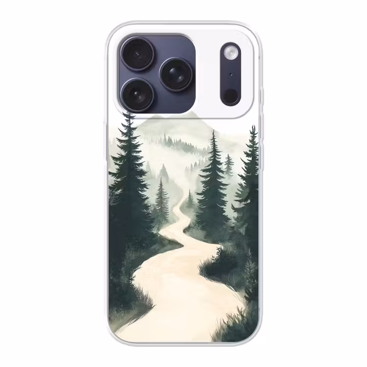 Pad - Bomen - Bos - Illustratie Telefoonhoesje iPhone 17 Pro klein -3d