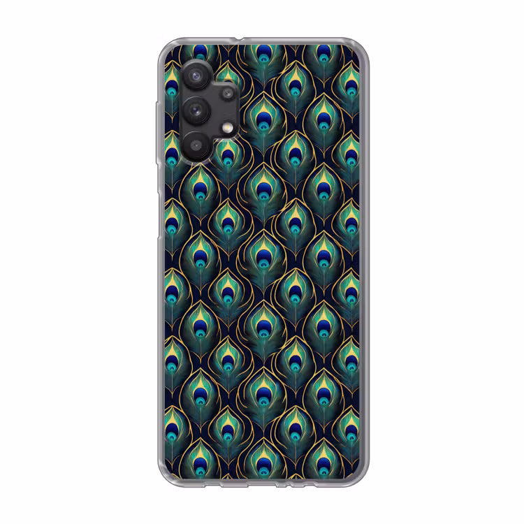 Pauw - Veren - Groen Telefoonhoesje Samsung Galaxy A32 5G klein 346 -3d