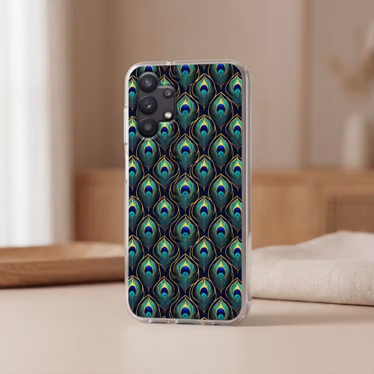 Pauw - Veren - Groen Telefoonhoesje Samsung Galaxy A32 5G klein 346 -sfeer2