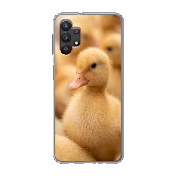 Pijltje - Eend - Natuur - Geel Telefoonhoesje Samsung Galaxy A32 5G klein -3d
