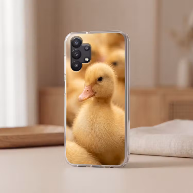 Pijltje - Eend - Natuur - Geel Telefoonhoesje Samsung Galaxy A32 5G klein -sfeer2
