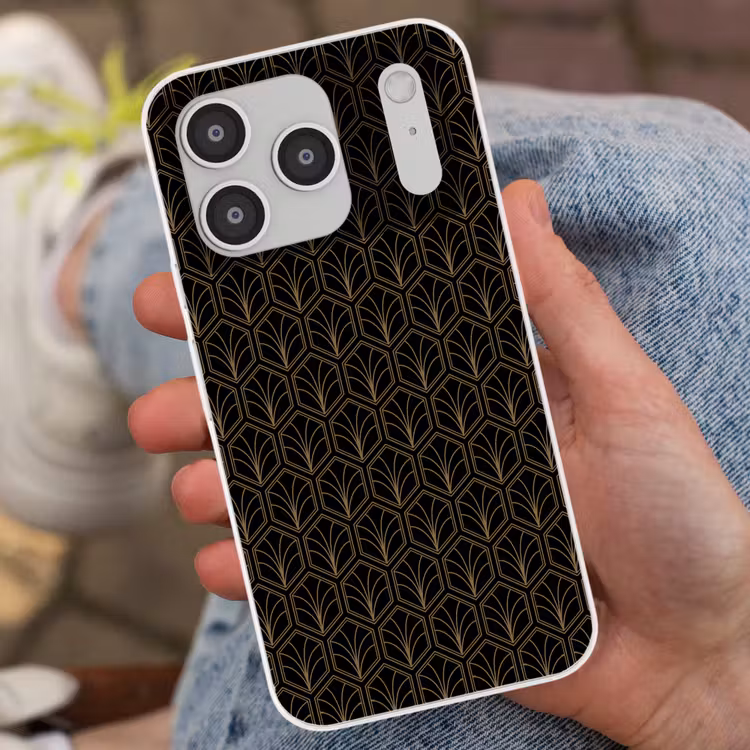 Pijlvorm - Waaier - Goud Telefoonhoesje iPhone 17 Pro klein 878 -sfeer2