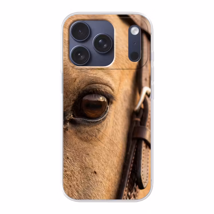 Paard - Oog - Bruin Telefoonhoesje iPhone 17 Pro klein -3d